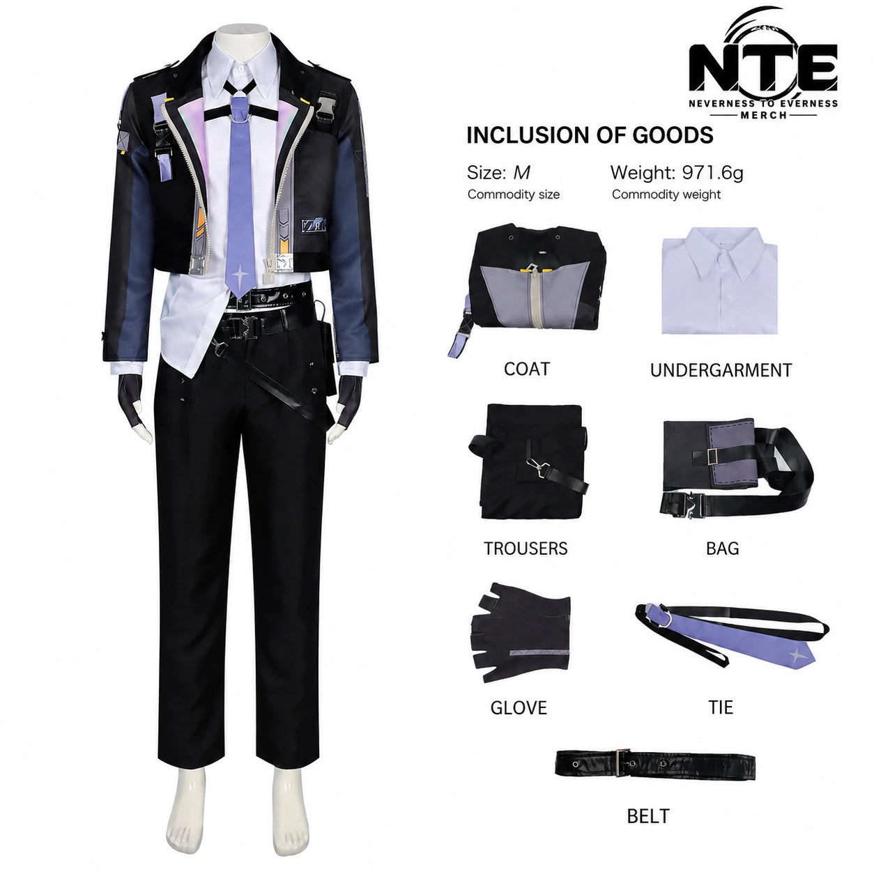 NTE Esper Zero Men’s Cosplay Costume – Costume Only
