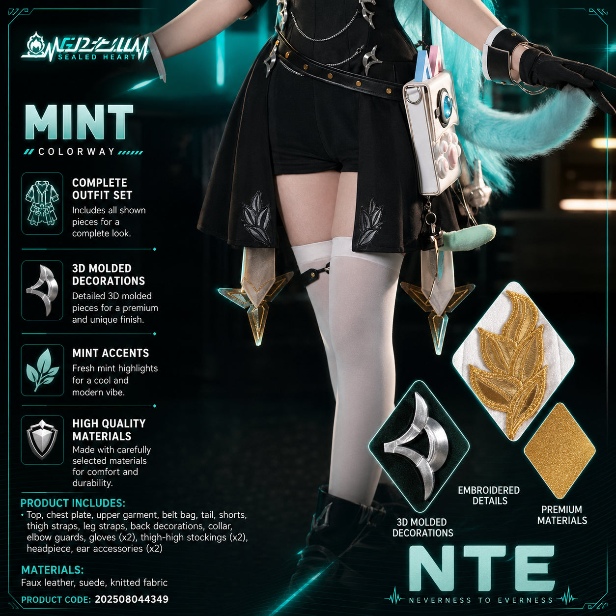 NTE Mint Cosplay Costume - Complete Set