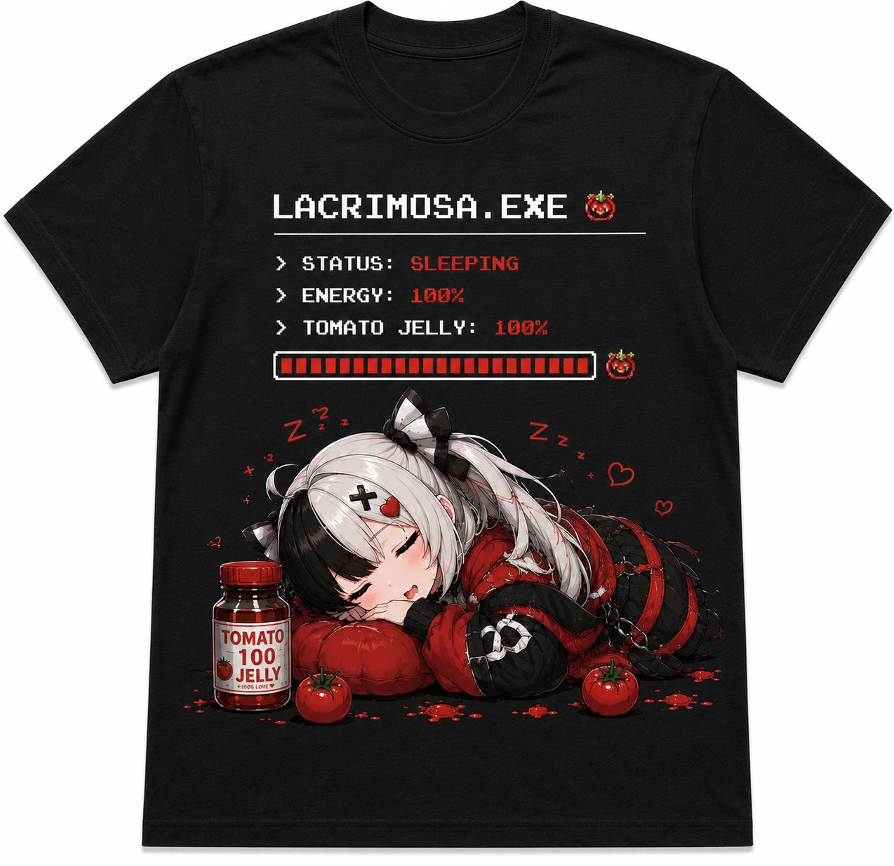 NTE Lacrimosa.exe Tomato Jelly Black T-Shirt