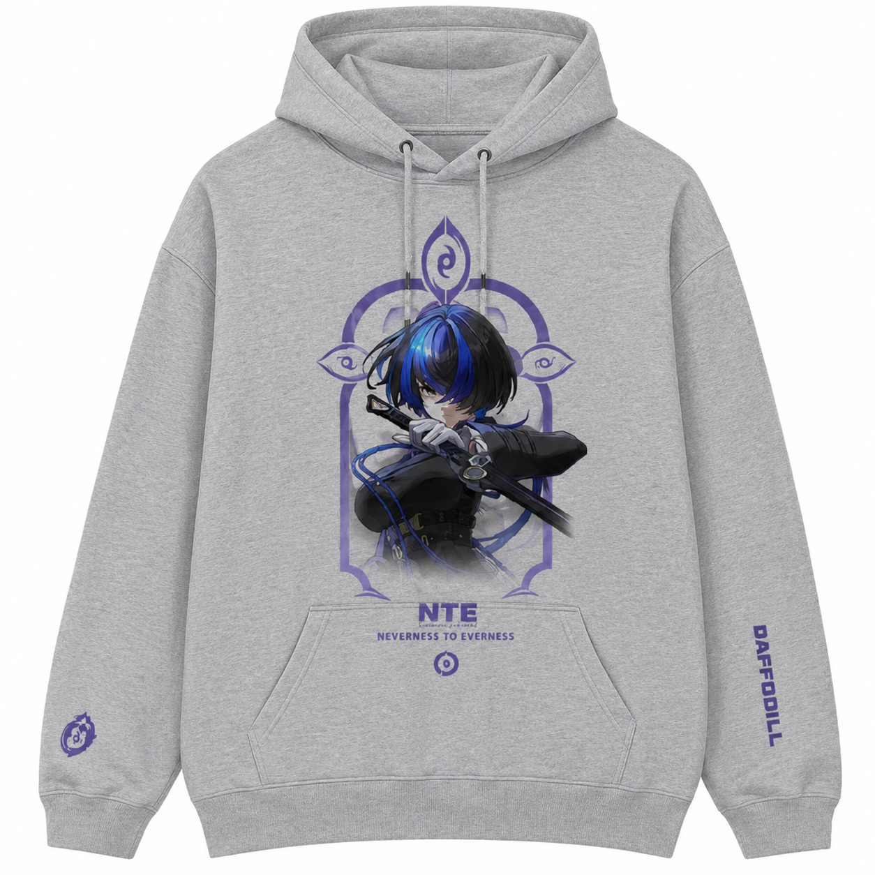 Neverness to Everness Grauer Kapuzenpullover – Narzisse