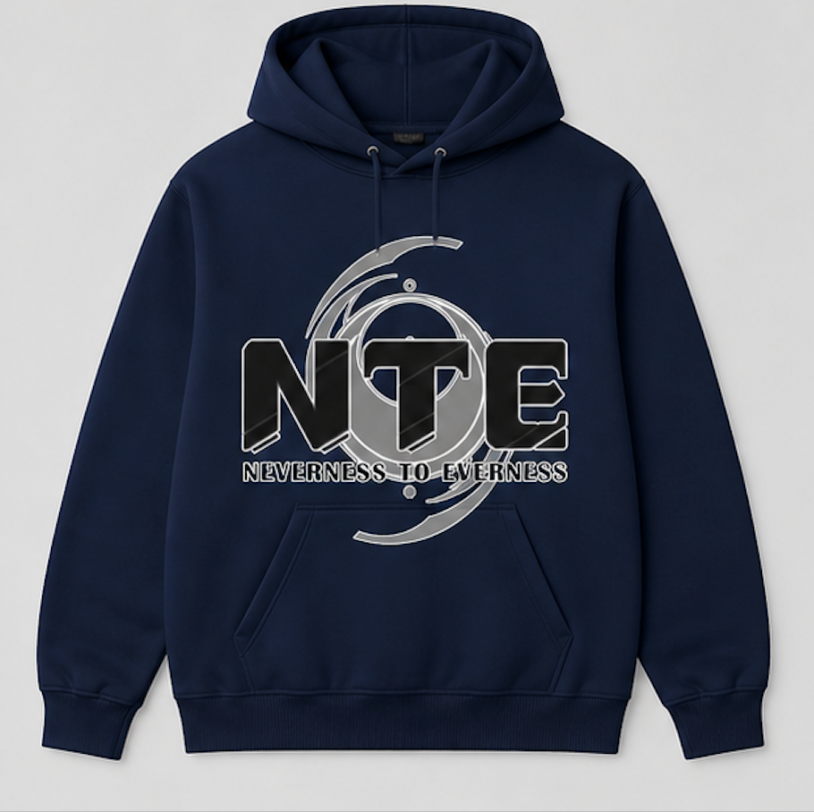 Marineblauer Neverness to Everness Hoodie – Logo-Design