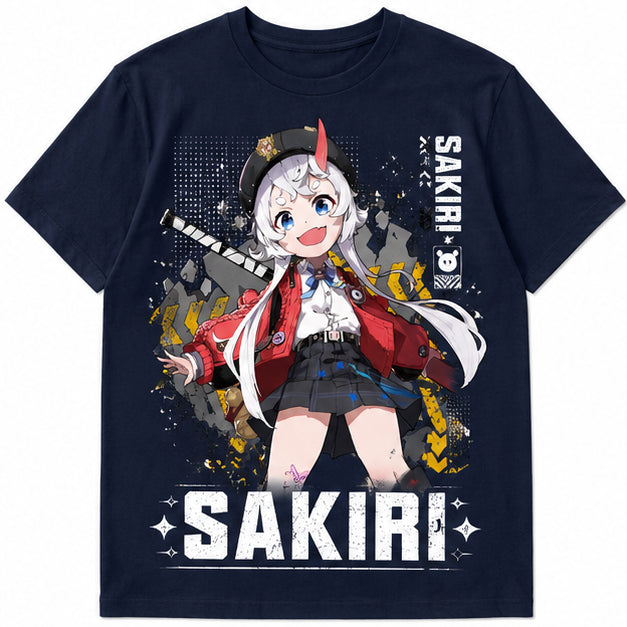 NTE Sakiri Marineblaues T-Shirt