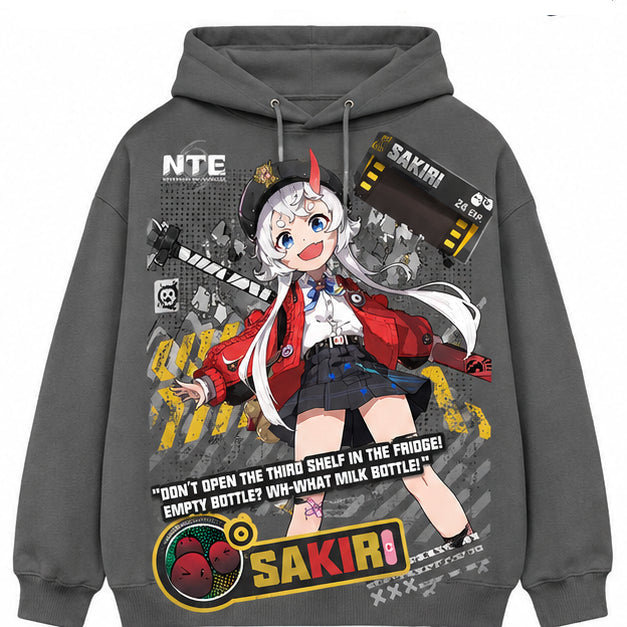 Neverness to Everness Grauer Kapuzenpullover - Sakiri