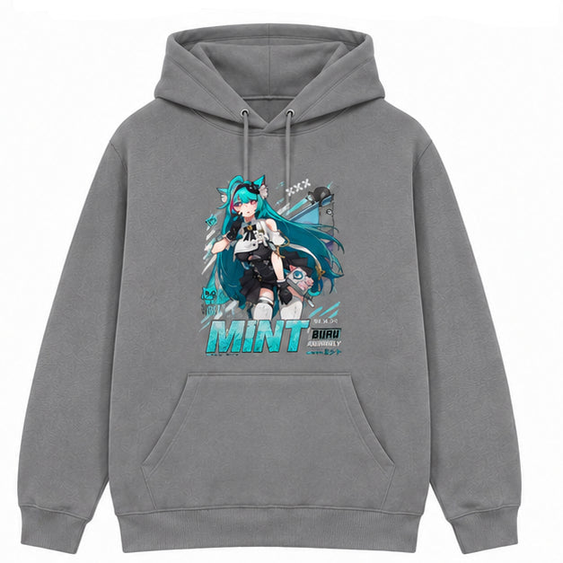 Neverness to Everness Gray Hoodie - Mint